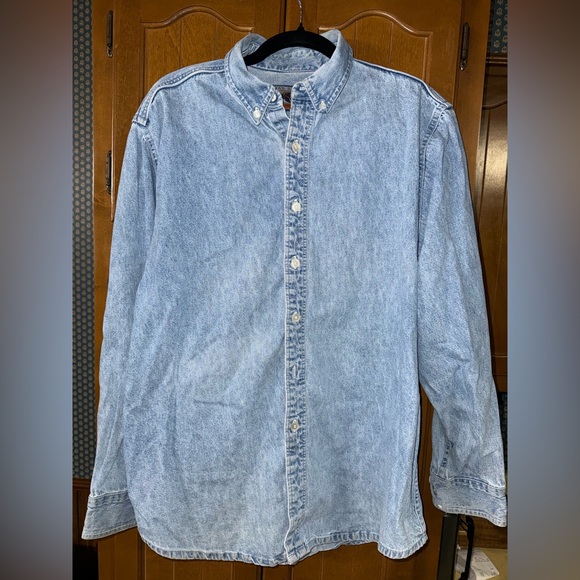 Bear Back Vintage Men's Denim Jacket Well Worn workshirt - Picture 3 of 8